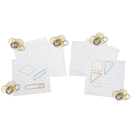 Teachables Translucent Geometric Pin Boards - Set of 6 - Modern Teaching Aids NZ