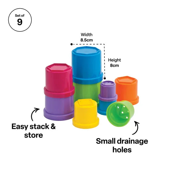 Stackable Cups 9 Piece Set - Modern Teaching Aids NZ