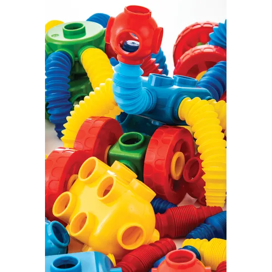 Stretchy Tubes & Wheels Construction -90 pieces - Modern Teaching Aids NZ