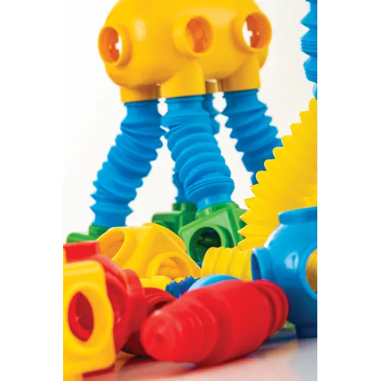 Stretchy Tubes & Wheels Construction -90 pieces - Modern Teaching Aids NZ