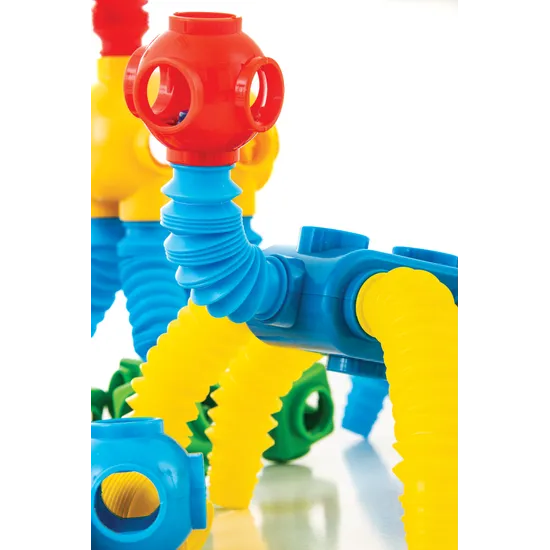 Stretchy Tubes & Wheels Construction -90 pieces - Modern Teaching Aids NZ