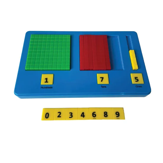 Base Ten Place Value Tray with 30 number tiles