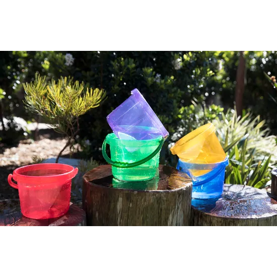 Rainbow Translucent Buckets Set of 6 - Modern Teaching Aids NZ