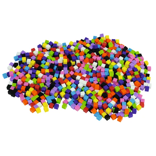 Teachables Plastic Counting Cubes - 1cm, 10 Colours, 1000 Pieces - Modern Teaching Aids NZ