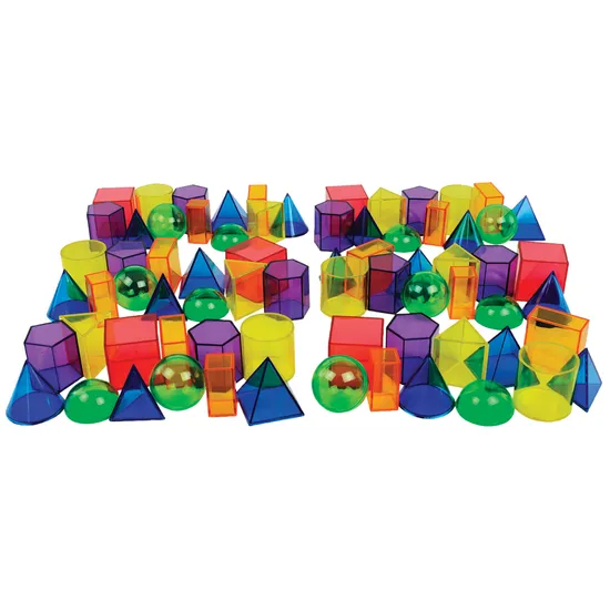 Teachables Small Translucent Geometric Shapes - 72 Pieces - Modern Teaching Aids NZ