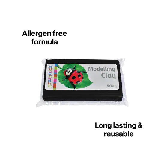 Creatistics Modelling Clay - Black 500g Pack - Modern Teaching Aids NZ