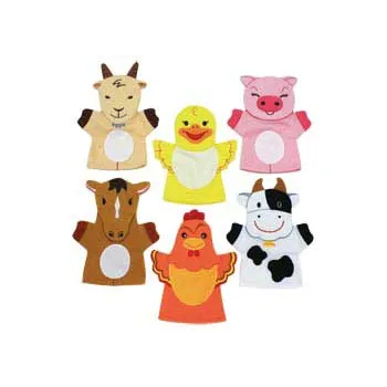 Farm Animals Hand Puppets - Set of 6 - Modern Teaching Aids NZ