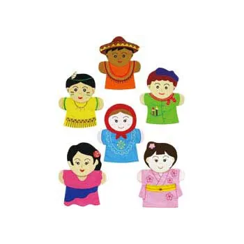 Multicultural Hand Puppets - Set B - 6 pieces - Modern Teaching Aids NZ