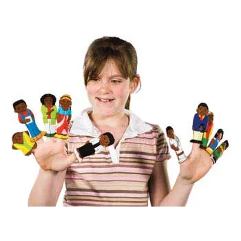 African Family and Friends Finger Puppets -10pc - Modern Teaching Aids NZ