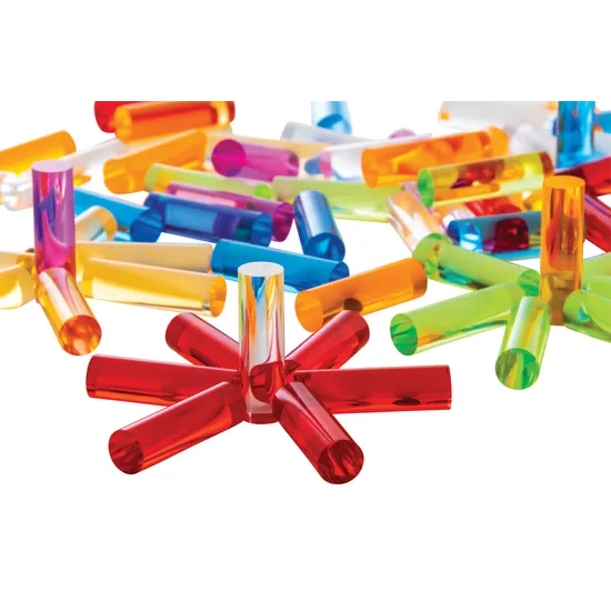 Teachables - Acrylic Coloured Cylinders - 70 Pieces - Modern Teaching Aids NZ