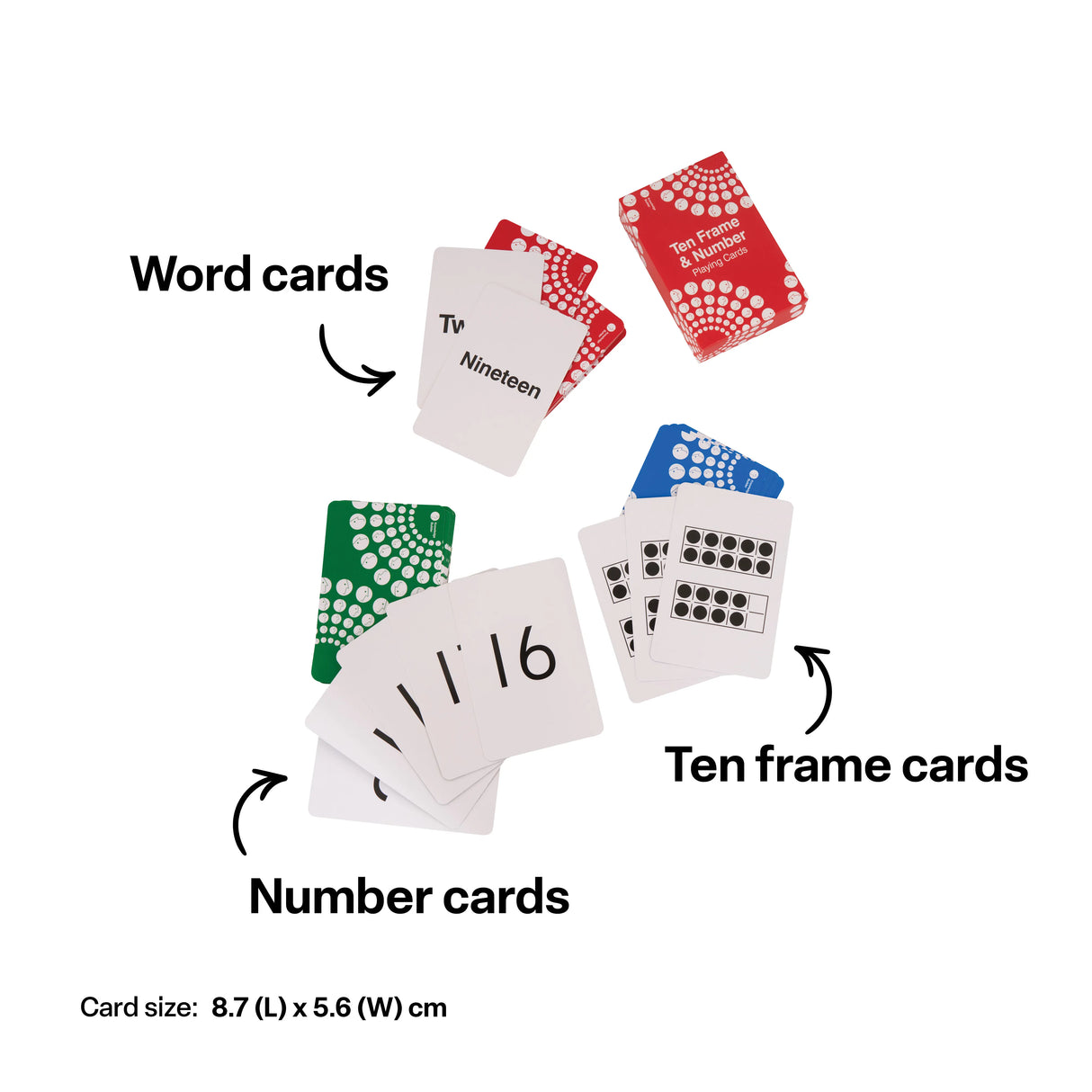 Ten Frame & Number Playing Cards - Double-Sided Deck - Modern Teaching Aids NZ