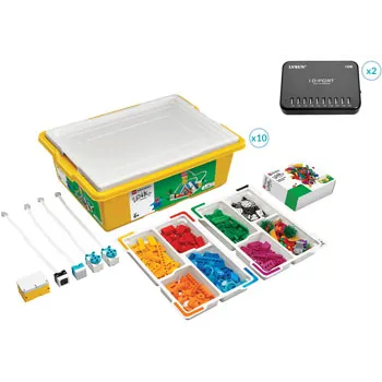 LEGO® Education SPIKE„¢ Essential - Set of 15 & 2x 10-Port Charger - Modern Teaching Aids NZ