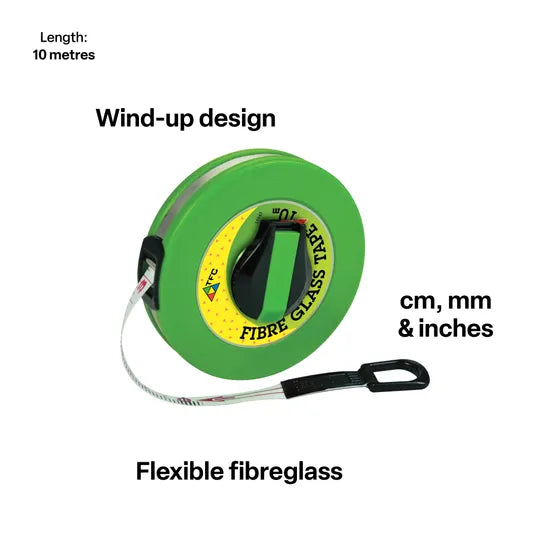 Teachables Wind-Up Tape Measure - 10 Metres - Modern Teaching Aids NZ