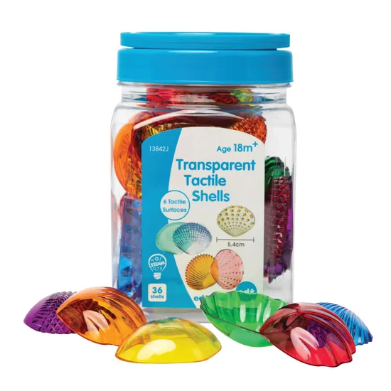 Transparent Tactile Shells - 36 pieces - Modern Teaching Aids NZ