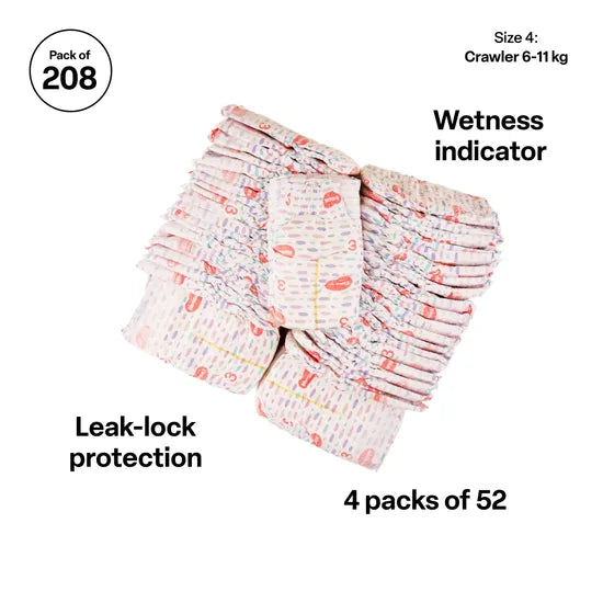 Huggies Essentials Nappies Crawler- Pack of 208 - Modern Teaching Aids NZ