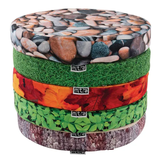 MTA Spaces - Round Nature Floor Cushions -Set of 5 - Modern Teaching Aids NZ