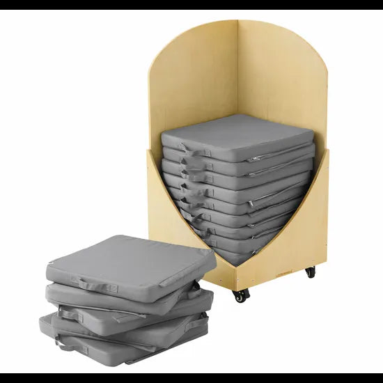Floor Seats & Trolley - 15 pieces - Grey - Modern Teaching Aids NZ