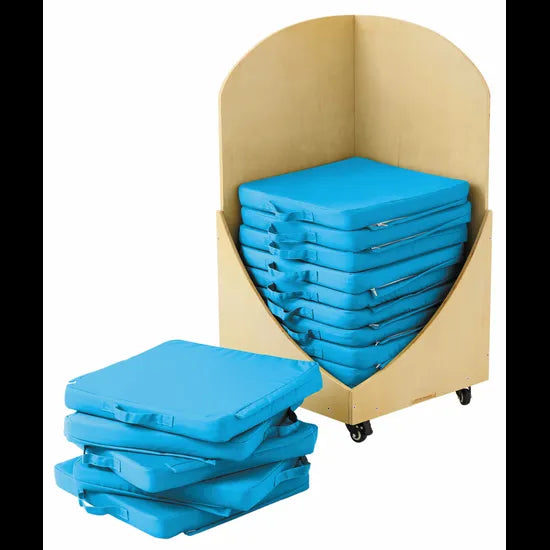 Floor Seats & Trolley - 15 pieces - Turquoise - Modern Teaching Aids NZ
