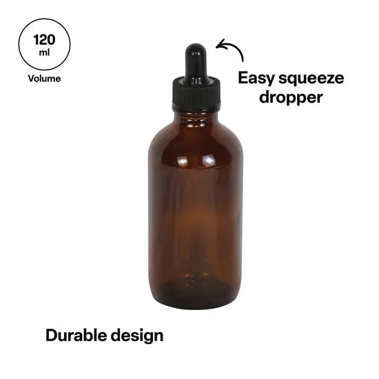 Silicone Dropper Bottle - Amber - 120ml - Modern Teaching Aids NZ