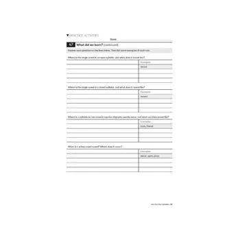 Sort Out Your Syllables Student Book - Modern Teaching Aids NZ
