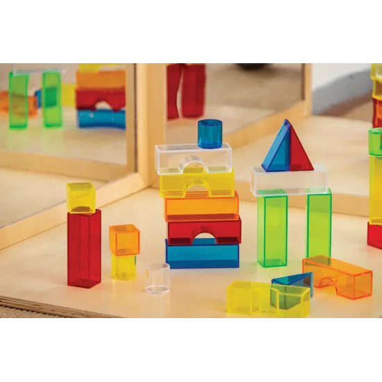 Teachables - Light & Colour Translucent Blocks - 100 Pieces - Modern Teaching Aids NZ