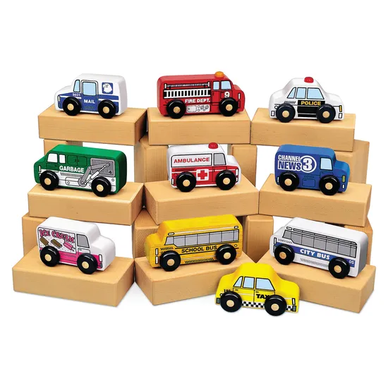 Community Vehicles & Garages Set Of 18 - Modern Teaching Aids NZ