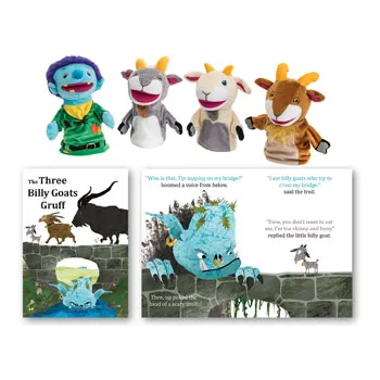 The Three Billy Goats Puppets & Book Set
