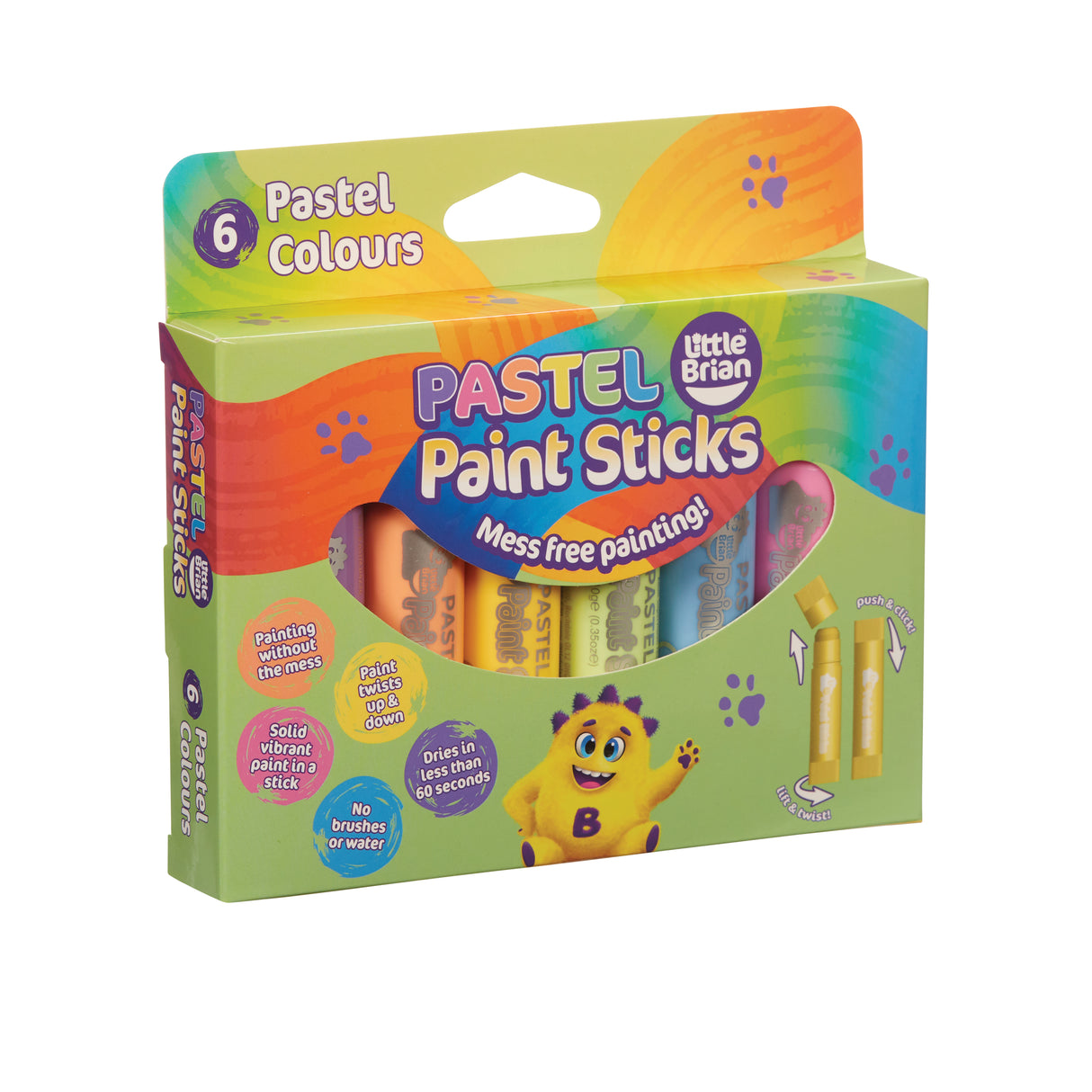 Little Brian Paint Sticks Pastel 6Pk - Modern Teaching Aids NZ