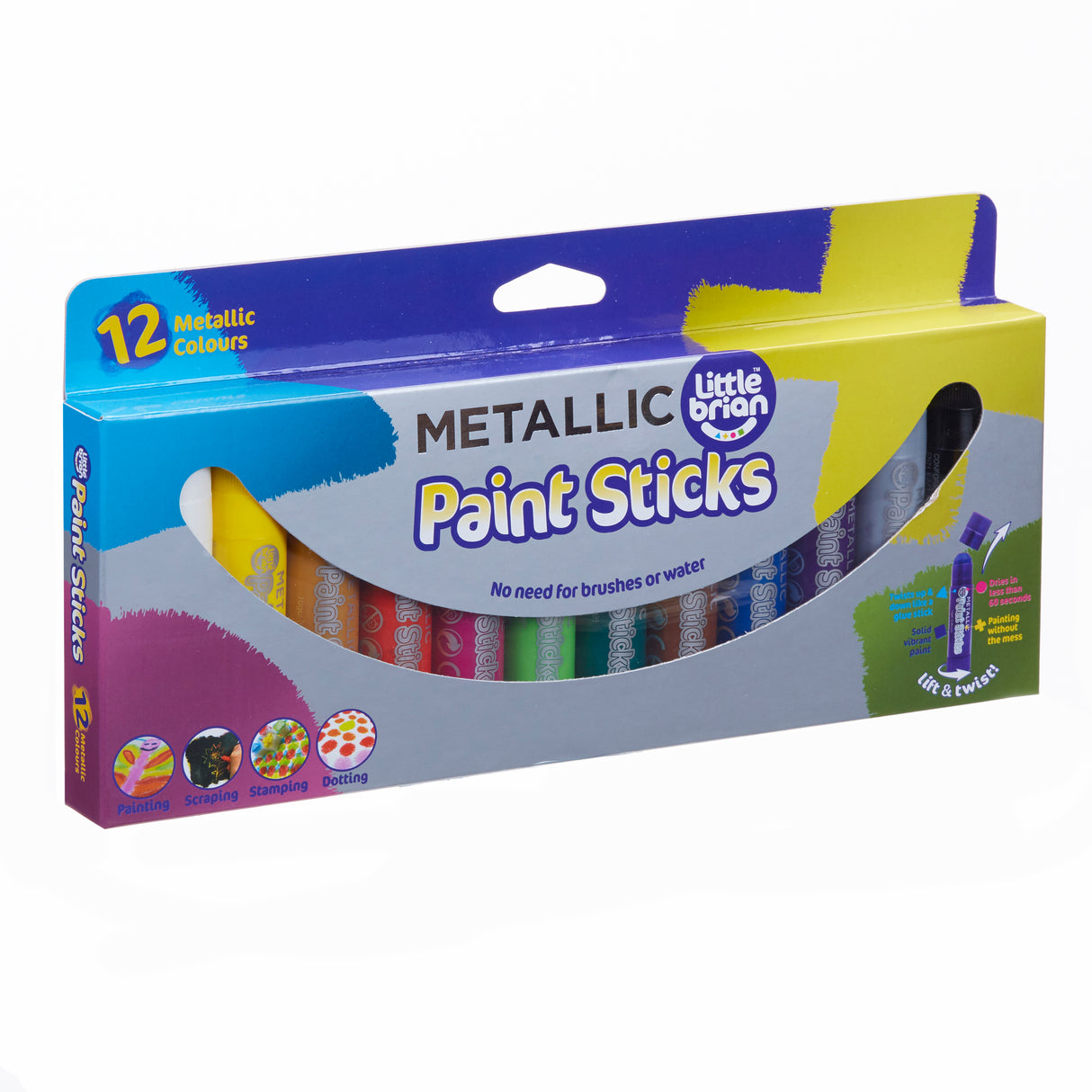 Little Brian Paint Sitcks Metallic 12Pk - Modern Teaching Aids NZ