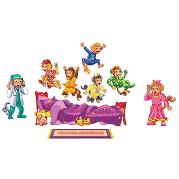 Five Monkeys Jumping on the Bed Felt Set - Modern Teaching Aids NZ