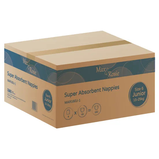 Max & Rosie Nappies - Junior, 15-25 kg, Pack of 160