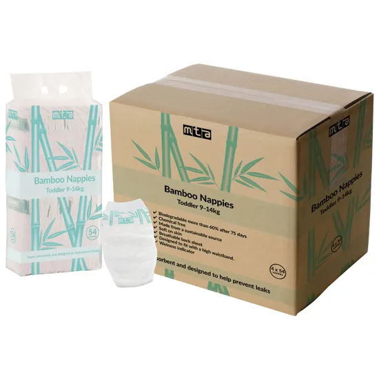 Bamboo Nappies Toddler 9-14kg 216 Pce