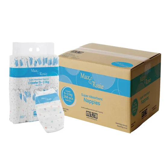 Max & Rosie Nappies - Crawler, 5-11 kg, Pack of 256