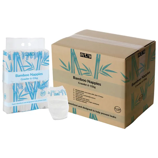 Bamboo Nappies Crawler 6-11 kg - Pack of 256
