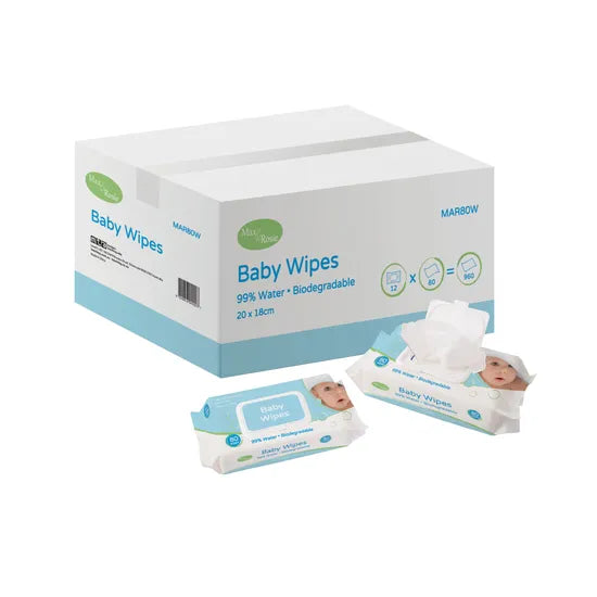 Max & Rosie Water Wipes 12 x Pack of 80
