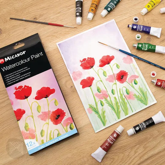Micador Watercolour Paint 12ml Tube - Set of 12 - Modern Teaching Aids NZ
