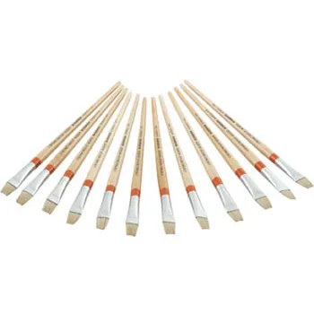 Long Flat Brush Size 8 - Pack 12 - Modern Teaching Aids NZ