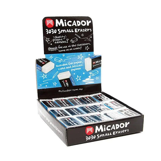 Small Erasers - Micador 3030 - Box of 30 - Modern Teaching Aids NZ