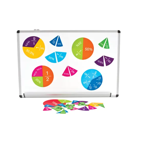 Teachables Large Magnetic Fraction & Percentage Circles - Classroom Set - Modern Teaching Aids NZ