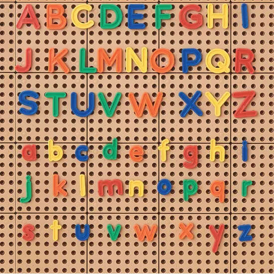 STEM WALL Uppercase and Lowercase Alphabet Pegs 122 Piece Set