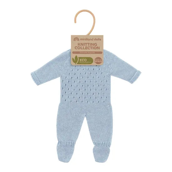 Miniland Knitted Doll Pyjamas 38cm Blue - Modern Teaching Aids NZ