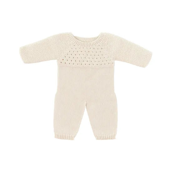 Miniland Knitted Doll Pyjamas 40cm White - Modern Teaching Aids NZ