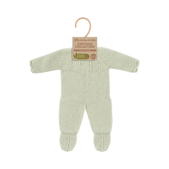 Miniland Knitted Doll Pyjamas 40cm Green - Modern Teaching Aids NZ
