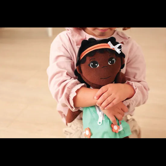 Diversity Fastening Soft Doll African Girl - Modern Teaching Aids NZ
