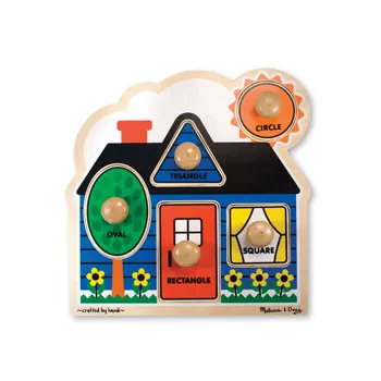 Melissa & Doug First Shapes Jumbo Knob Wooden Puzzle 5 Pieces - Modern Teaching Aids NZ