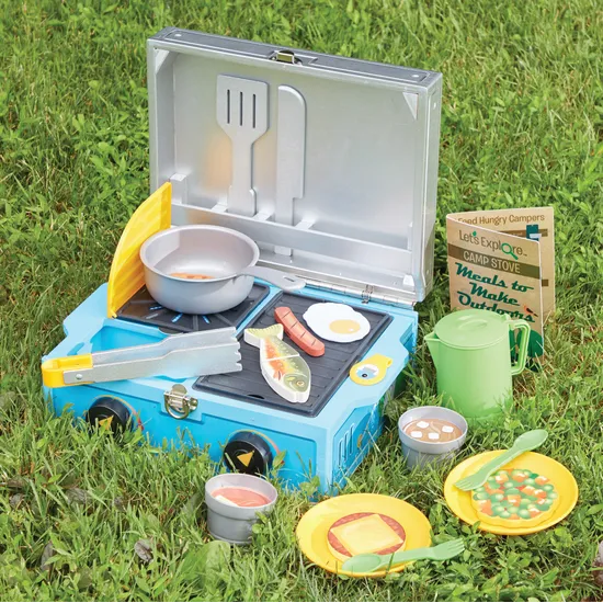 Melissa & Doug Let's Explore - Wooden Camp Stove Play Set - Modern Teaching Aids NZ