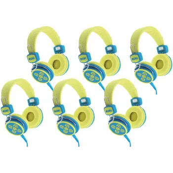 Set of 6 Kid Safe Volume Limited Yellow & Blue Hea