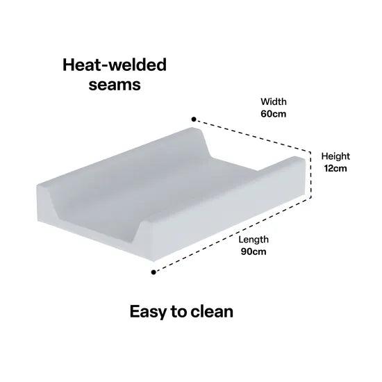 Max & Rosie Baby Change Mat Welded Seam - Grey - Large 90x60 cm - Modern Teaching Aids NZ