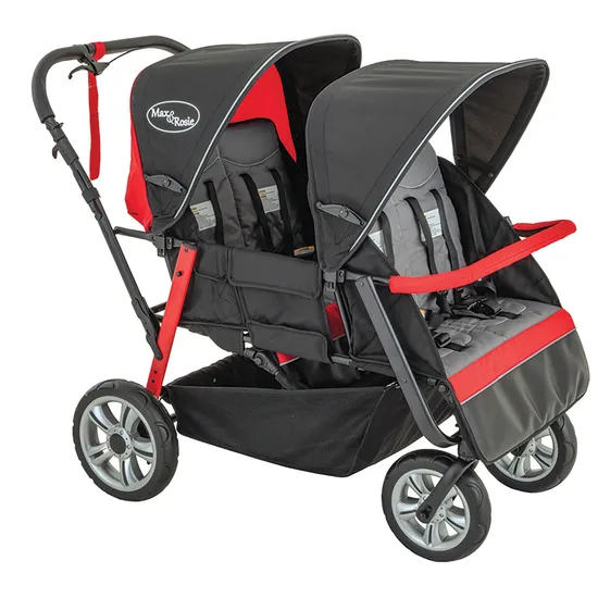 Max & Rosie Quad Multi-Seat Stroller Red - Modern Teaching Aids NZ