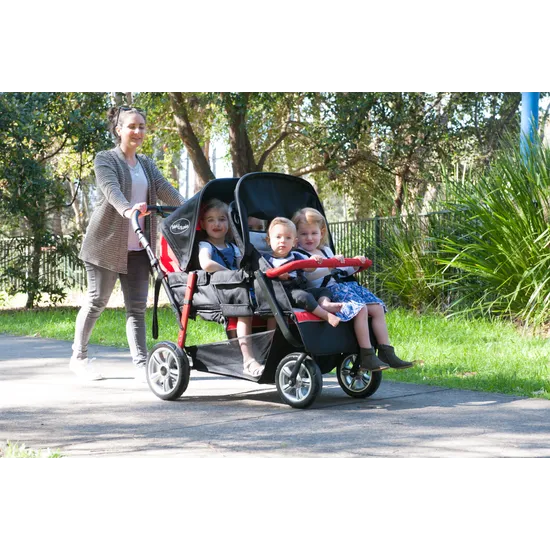 Max & Rosie Quad Multi-Seat Stroller Red - Modern Teaching Aids NZ